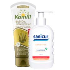 Alle Kamill handcrème of Sanicur handzeep